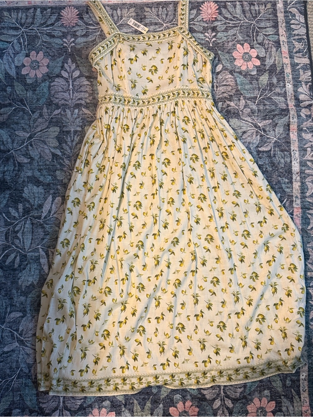 Max Studio White Sundress with Yellow Lemon Print